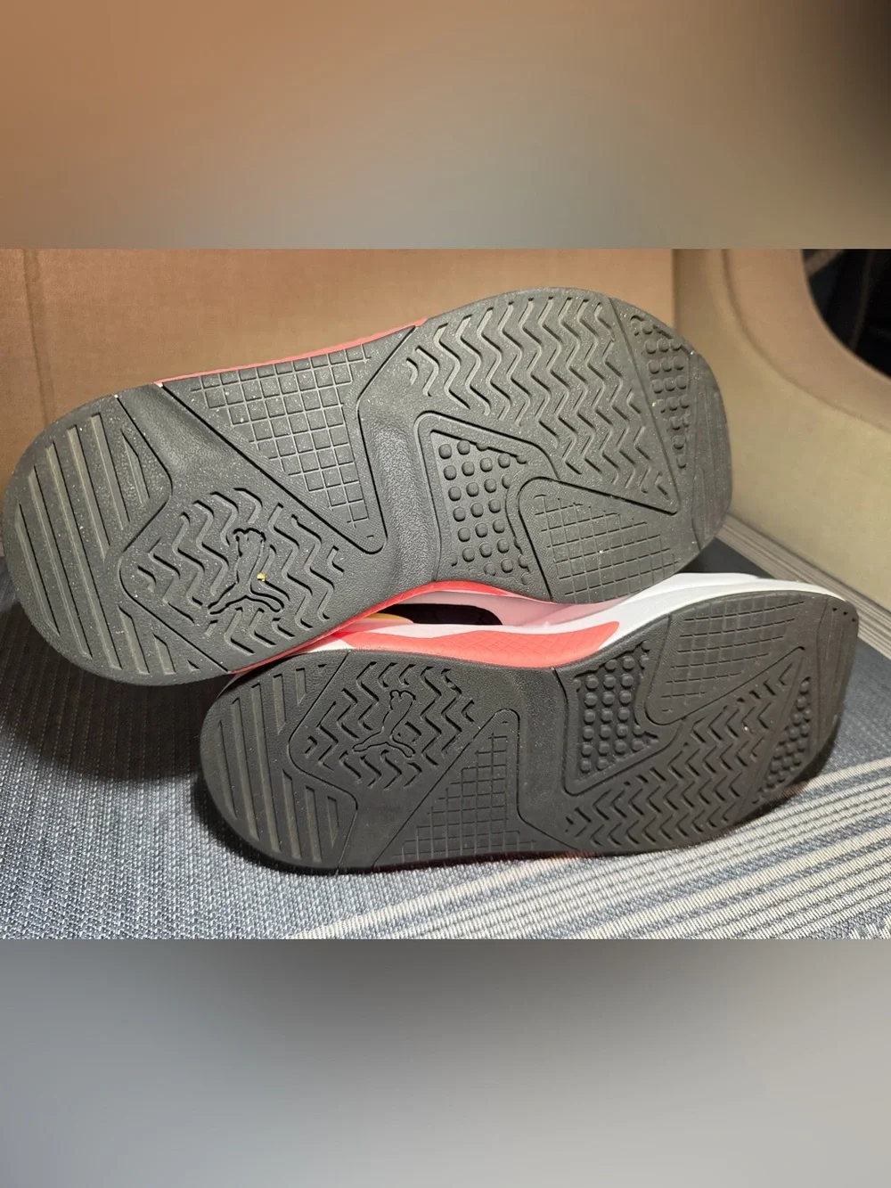 Puma Black, White & Coral Low-Top Athletic Sneaker
